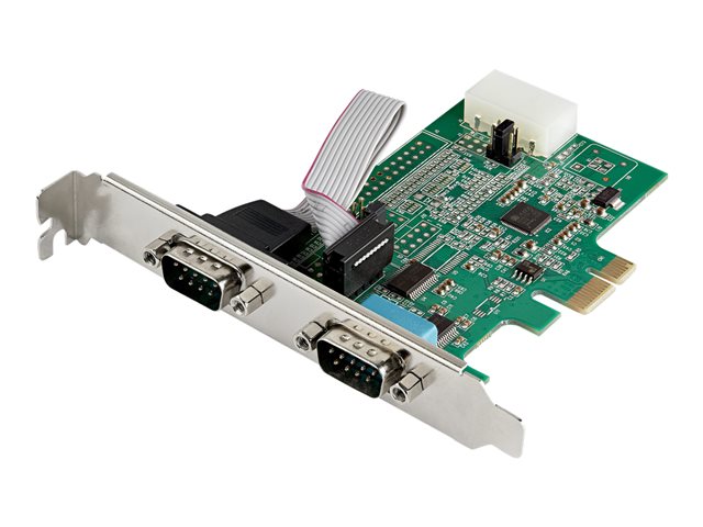 elara StarTech.com 2-port PCI Express RS232 Serial Adapter Card PCIe RS232 Serial Host Controller Card PCIe to Dual Serial DB9 COM Port Card 16950 UART