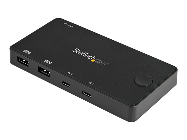 elara StarTech.com 2 Port USB C KVM Switch 4K 60Hz HDMI Compact Dual Port UHD USB Type C Desktop Mini KVM Switch with USB C Cables Bus Powered MacBook i