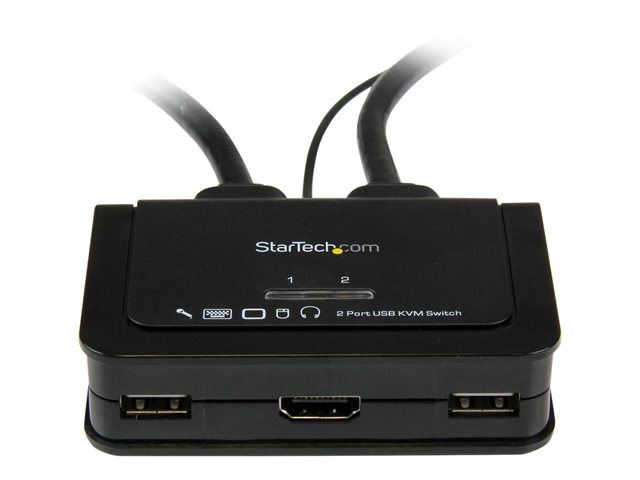 elara StarTech.com 2 Port USB HDMI Cable KVM Switch with Audio and Remote Switch