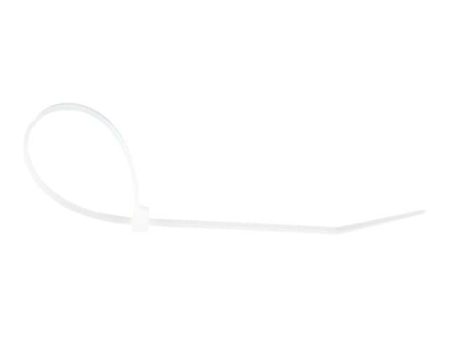 Elara StarTech.com 20cm(8") Cable Ties 4mm(1/8") Wide 55mm(2-1/8") Bundle Diameter 22kg(50lb) Tensile Strength Nylon Self Locking Zip Ties W/ Curved Tip