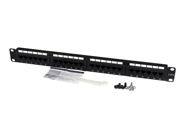 Elara StarTech.com 24 Port 1U Rackmount Cat 6 110 Patch Panel