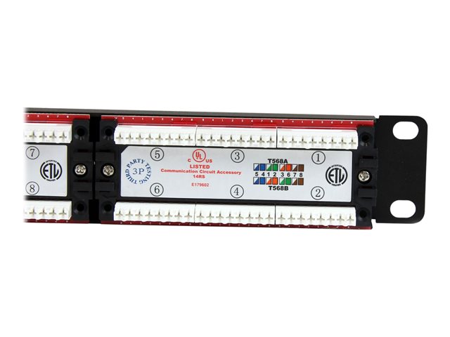 Elara StarTech.com 24 Port 1U Rackmount Cat 6 110 Patch Panel