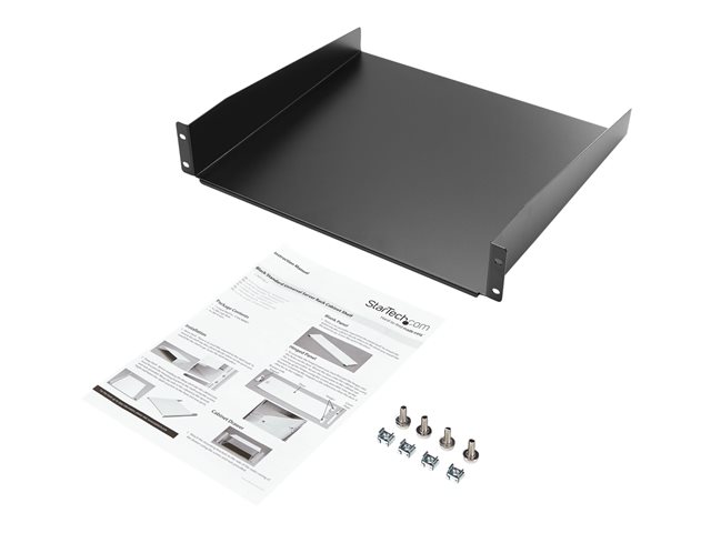 Elara StarTech.com 2U Fixed Server Rack Mount Shelf 16in Deep Steel Universal Cantilever Tray For 19" AV/Data/Network Equipment Rack With Cage Nuts & Screw