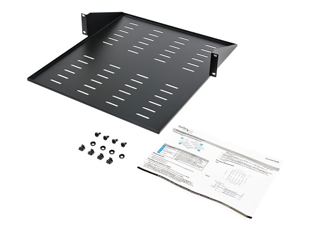 Elara StarTech.com 2U Vented 19" 2-Post Network Rack Cabinet Shelf 20in Deep Center Mount Cantilever Tray Rackmount Shelf For AV/Data Equipment Enclosure W