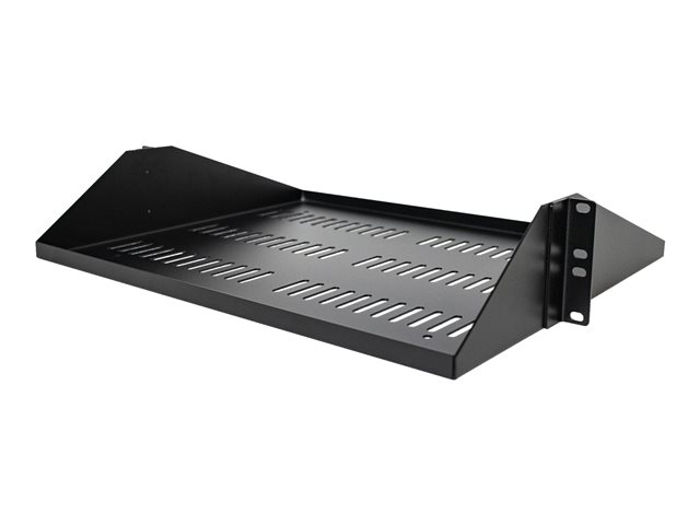 Elara StarTech.com 2U Vented Server Rack Shelf Center Mount 14in Deep Fixed Cantilever Tray Rackmount Shelf For 19" AV/Data/Network Equipment W/ Cage Nuts