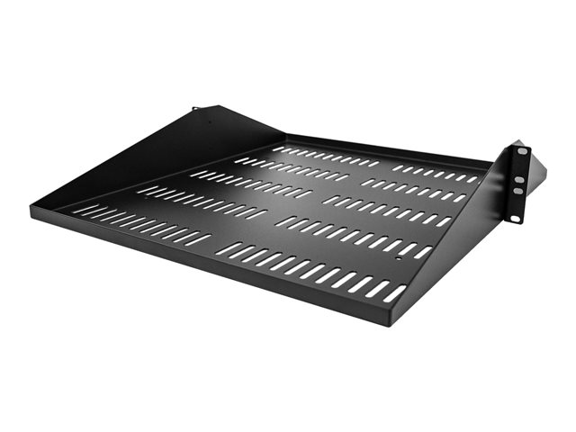 elara StarTech.com 2U Vented Server Rack Shelf Center Mount 20in Deep Fixed Cantilever Tray Rackmount Shelf for 19" AV/Data/Network Equipment w/ Cage Nuts
