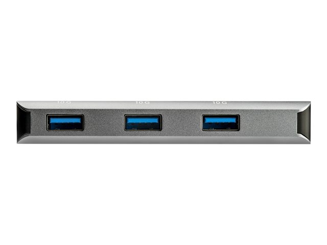 Elara StarTech.com 3 Port 10Gbps USB C Hub With SD Card Reader 3x USB-A & 1x SD Slot Portable USB 3.1/3.2 Gen 2 Type C Adapter Hub Laptop Hub USB Bus Po