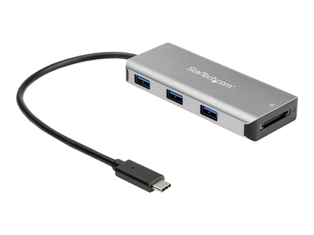 elara StarTech.com 3 Port 10Gbps USB C Hub with SD Card Reader 3x USB-A & 1x SD Slot Portable USB 3.1/3.2 Gen 2 Type C Adapter Hub Laptop Hub USB Bus Po