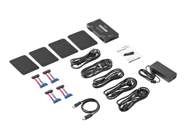 Elara StarTech.com 4 Bay SSD/HDD Hard Drive Eraser 2.5" & 3.5" SATA Hostless Standalone Secure Erase External Disk Sanitizer 9 Erase Modes RS232 Printer