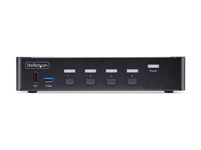 Elara StarTech.com 4-Port DisplayPort 1.4 KVM Switch 8K 60Hz / 4K 144Hz 2x USB 3.0 Ports 4x USB 2.0 Ports Hotkey Switching TAA Compliant (D86A2-4-PORT
