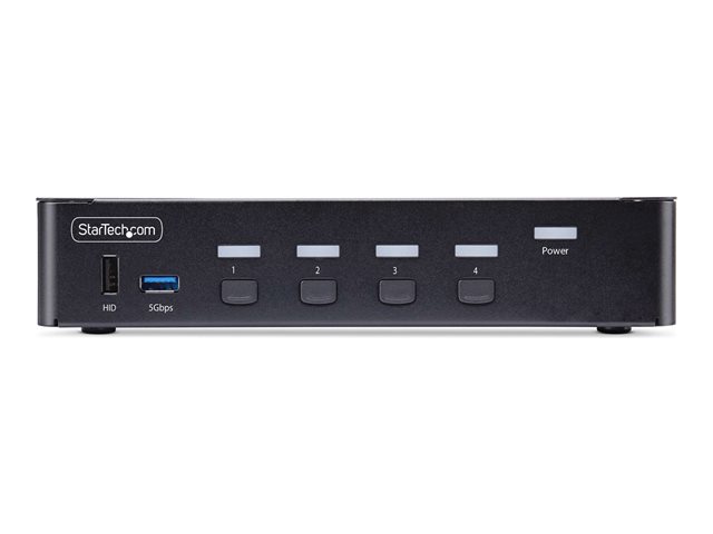 Elara StarTech.com 4-Port DisplayPort 1.4 KVM Switch 8K 60Hz / 4K 144Hz 2x USB 3.0 Ports 4x USB 2.0 Ports Hotkey Switching TAA Compliant (D86A2-4-PORT