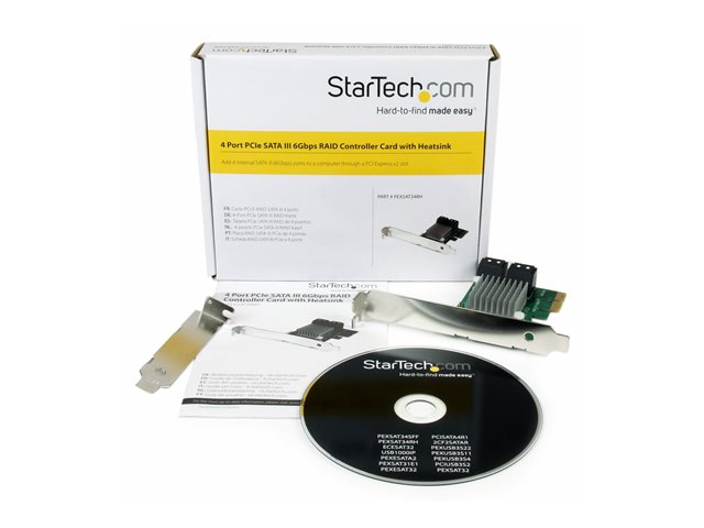 Elara StarTech.com 4 Port PCI Express 2.0 SATA III 6Gbps RAID Controller Card With HyperDuo SSD Tiering
