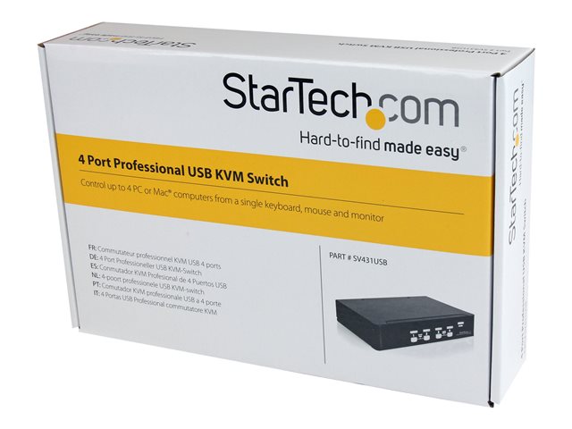 Elara StarTech.com 4 Port Professional VGA USB KVM Switch With Hub