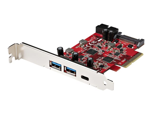 elara StarTech.com 5-Port USB PCIe Card 10Gbps USB 3.1 Gen 2 PCIe Card w/ 1x USB-C & 2x USB-A 1x 2 Port IDC (Internal 5Gbps USB Header Expansion) USB C P