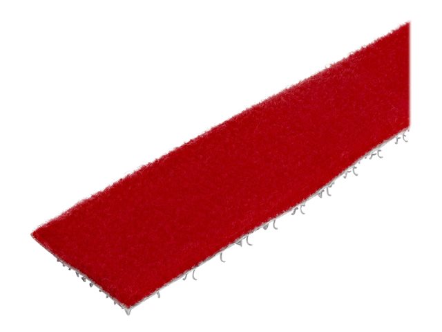 Elara StarTech.com 50ft Hook And Loop Roll Cut-to-Size Reusable Cable Ties Bulk Industrial Wire Fastener Tape / Adjustable Fabric Wraps Red / Resuable Sel