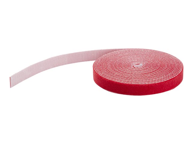 elara StarTech.com 50ft Hook and Loop Roll Cut-to-Size Reusable Cable Ties Bulk Industrial Wire Fastener Tape / Adjustable Fabric Wraps Red / Resuable Sel