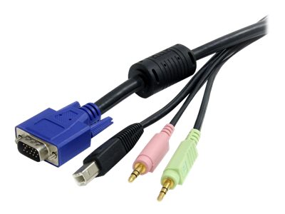 Elara StarTech.com 6 Ft 4-in-1 USB VGA KVM Switch Cable With Audio And Microphone