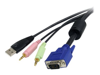 Elara StarTech.com 6 Ft 4-in-1 USB VGA KVM Switch Cable With Audio And Microphone