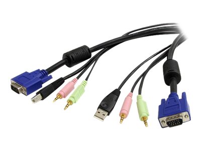 elara StarTech.com 6 ft 4-in-1 USB VGA KVM Switch Cable with Audio and Microphone