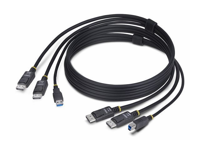 elara StarTech.com 6ft (1.8m) Dual-DisplayPort and USB 5Gbps KVM Cable