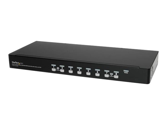 elara StarTech.com 8 Port 1U Rackmount USB KVM Switch Kit with OSD and Cables