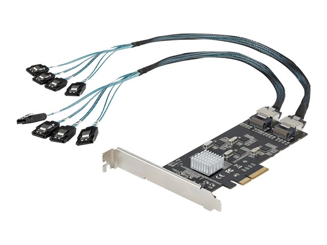 Elara StarTech.com 8 Port SATA PCIe Card PCI Express 6Gbps SATA Expansion Card With 4 Host Controllers SATA PCIe Controller Card PCI-e X4 Gen 2 To SATA I