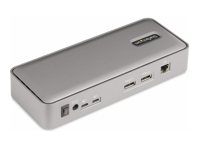 Elara StarTech.com Dual-Laptop USB-C KVM Docking Station Dual Monitor 4K 60Hz DisplayPort Dock 5-Port USB Hub GbE 90W/45W Power Delivery To Two Laptops
