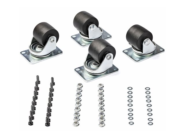 Elara StarTech.com Heavy Duty Casters For Server Racks/Cabinets Set Of 4 Universal M6 2-inch Swivel Caster Kit 45x75mm Pattern Replacement Caster Wheels