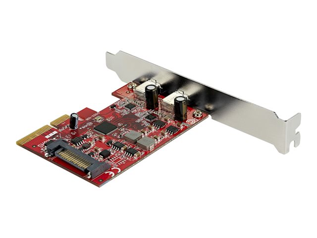 Elara StarTech.com PCIe USB 3.1 Card 2x USB C 3.1 Gen 2 10Gbps PCIe Gen 3 X4 ASM3142 Chipset USB Type-C PCI Express Card 2-Port USB 3.2 Gen 2x1 Expansi