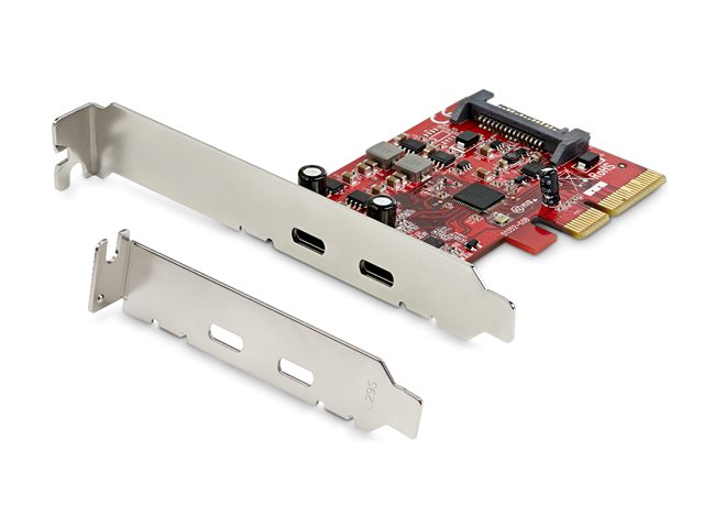 elara StarTech.com PCIe USB 3.1 Card 2x USB C 3.1 Gen 2 10Gbps PCIe Gen 3 x4 ASM3142 Chipset USB Type-C PCI Express Card 2-Port USB 3.2 Gen 2x1 Expansi