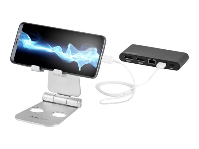 Elara StarTech.com Phone And Tablet Stand Foldable Universal Mobile Device Holder For Smartphones & Tablets Adjustable Multi-Angle Ergonomic Cell Phone Sta