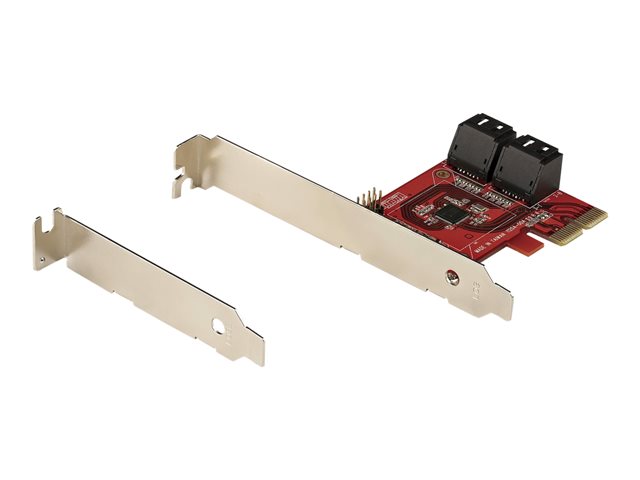 Elara StarTech.com SATA PCIe Card 4 Port PCIe SATA Expansion Card 6Gbps SATA Card Low/Full Profile SATA Stacked Connectors ASM1164 Non-Raid SATA Contro