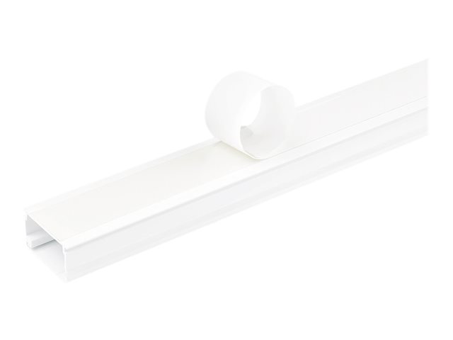 Elara StarTech.com Solid Cable Management Raceway With Adhesive Tape & Cover 1-1/8"(32mm)W X 3/4"(20mm)H 6ft(1.8m) Length PVC Network/Power Cord Hider Ki