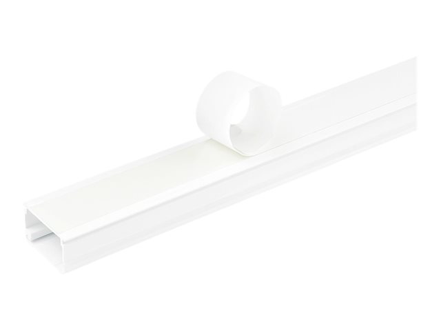 Elara StarTech.com Solid Cable Management Raceway With Adhesive Tape & Cover 1-1/8"(32mm)W X 3/4"(20mm)H 6ft(1.8m) Length PVC Network/Power Cord Hider Ki