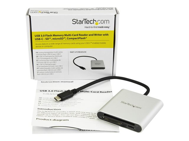 Elara StarTech.com USB 3.0 Flash Memory Multi-Card Reader/Writer With USB-C