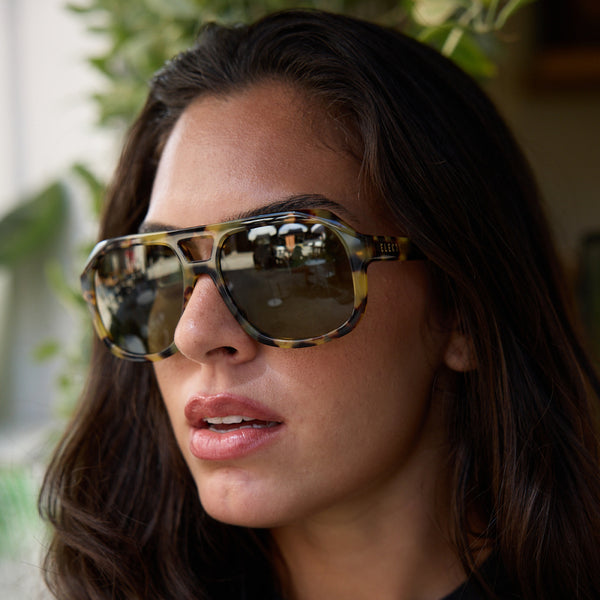 Electric Augusta Sunglasses Spotted Tort / Vintage Green