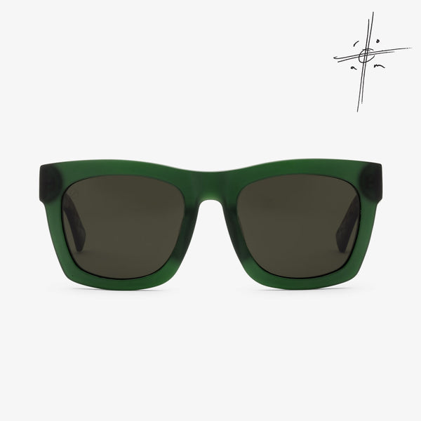 electric Momoa Crasher 53 Sunglasses British Racing Green / Grey Polarized