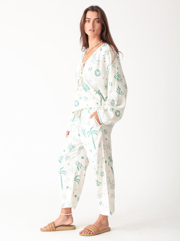 Electric & Rose Meridian Linen Tie Top Tops