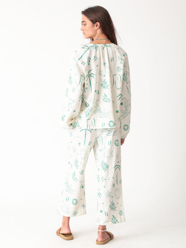 Electric & Rose Meridian Linen Tie Top Tops