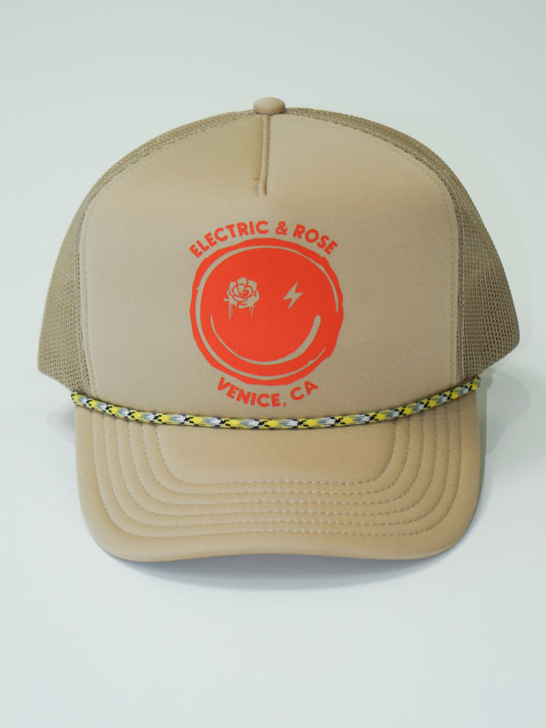 electric & rose Smiley Trucker Hat Accessories