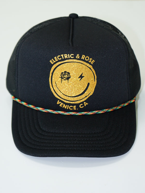 electric & rose Smiley Trucker Hat Accessories