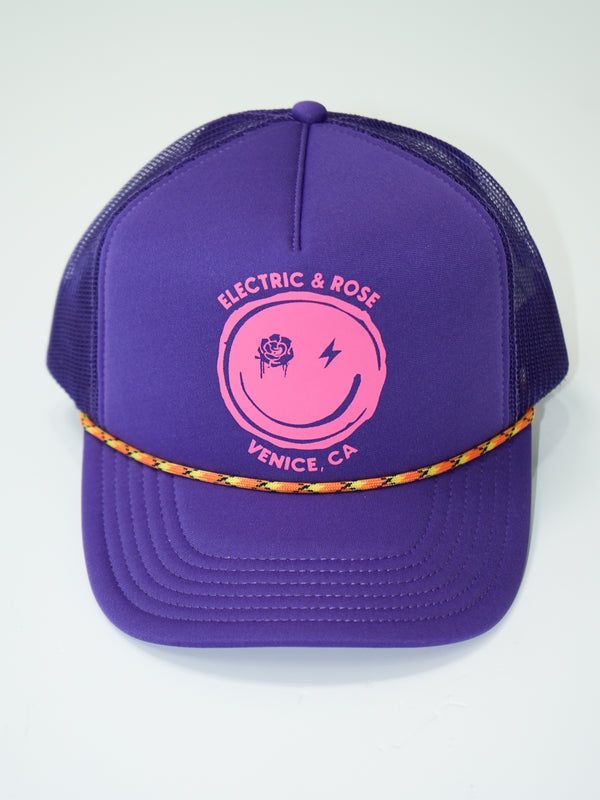 electric & rose Smiley Trucker Hat Accessories