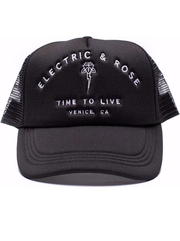 electric & rose Time to Live Hat Trucker Hat Accessory-Hats