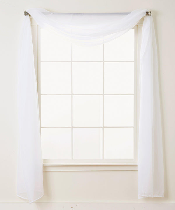 elegant comfort Elegant Comfort 1 Panel - Scarf Solid Sheer Curtain Panel - Rod Pocket - 60" Width X 216" Length Scarf Curtain