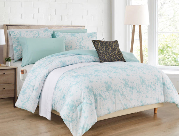 elegant comfort Elegant Comfort 10-Piece Tie-Dye Comforter Set Includes 6-Piece Sheet Set with Double Sided Storage Pockets 10-Piece