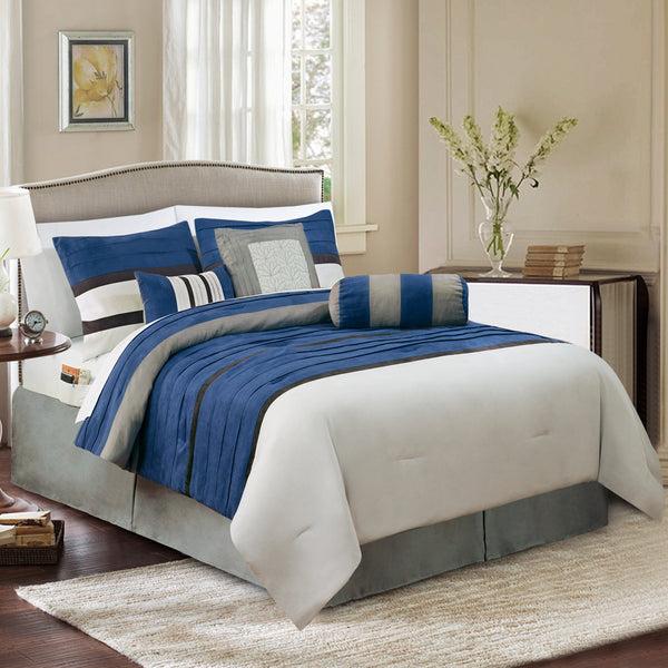 Elegant Comfort Elegant Comfort 12-Piece Cirena Micro Suede Comforter Set Includes 6-Piece Sheet Set With Double Sided Storage Pockets 12-Piece