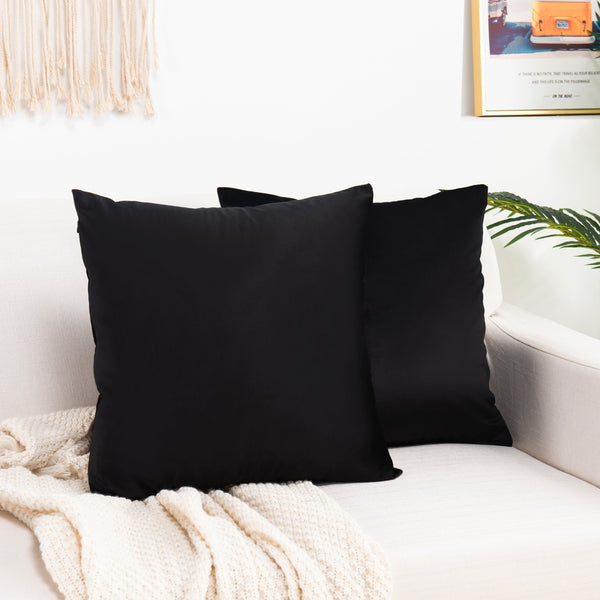 elegant comfort Elegant Comfort 2 Piece Velvet Cushion Cover Solid - Pillow Covers