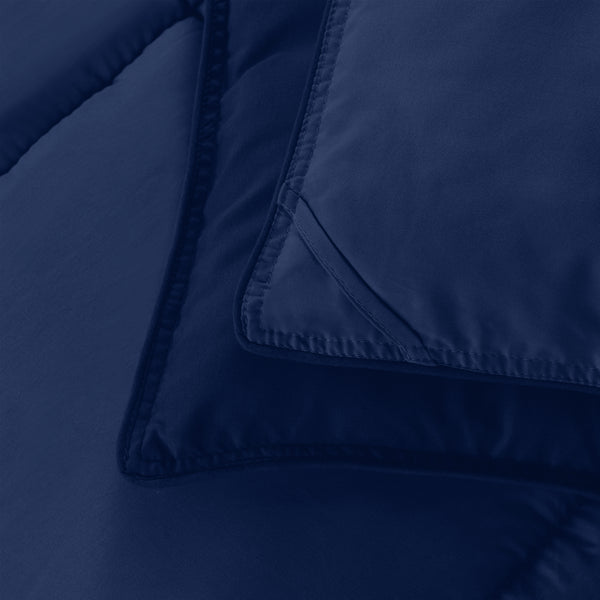 Elegant Comfort Elegant Comfort 3-Piece Box Stitched Comforter & Shams - Duvet Insert With 4 Corner Tabs 3-Piece