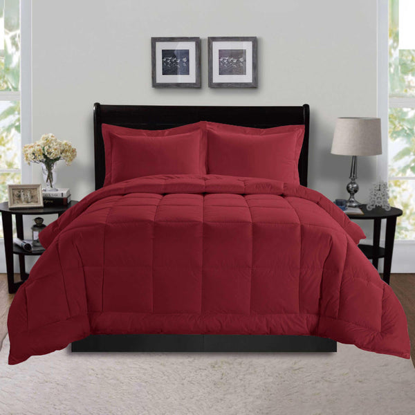 elegant comfort Elegant Comfort 3-Piece Box Stitched Comforter & Shams - Duvet Insert with 4 Corner Tabs 3-Piece