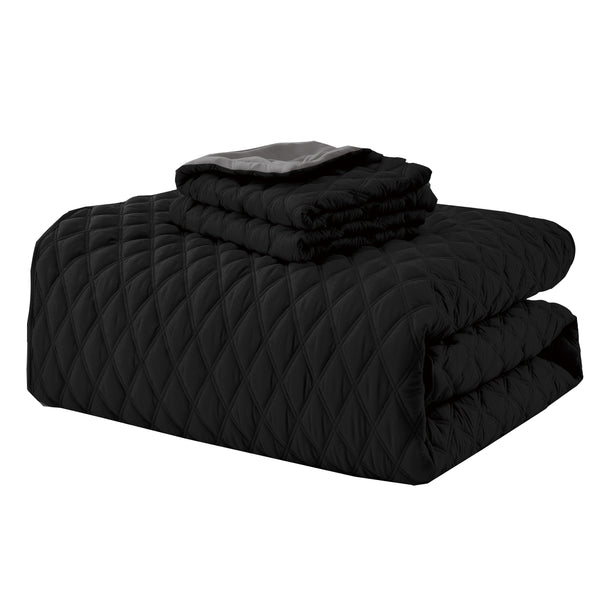 Elegant Comfort Elegant Comfort 3-Piece Diamond Quilted Reversible Bedspread Coverlet Set 3-Piece